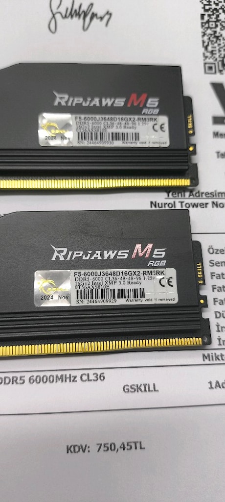 G skill ripjaws m5 RGB 32gb ddr5 ram kiti garantili - 2