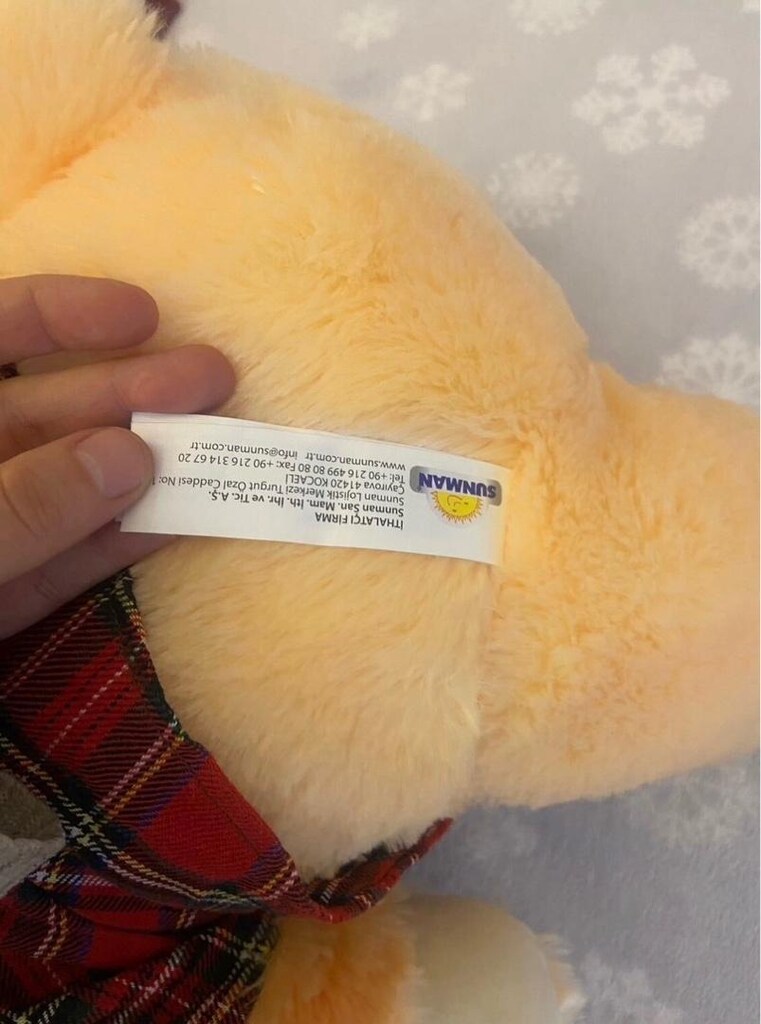 Ekose elbiseli Peluş ayıcık - 4