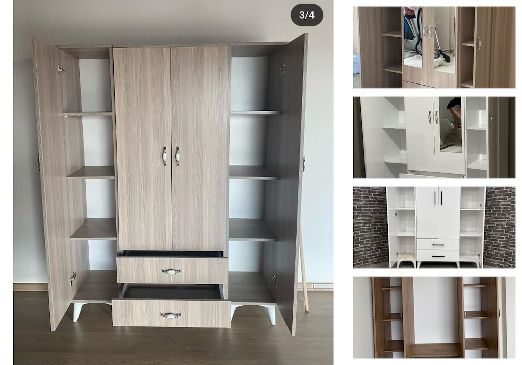 4 kapaklı elbise dolabı lnyylnrpuc - 3