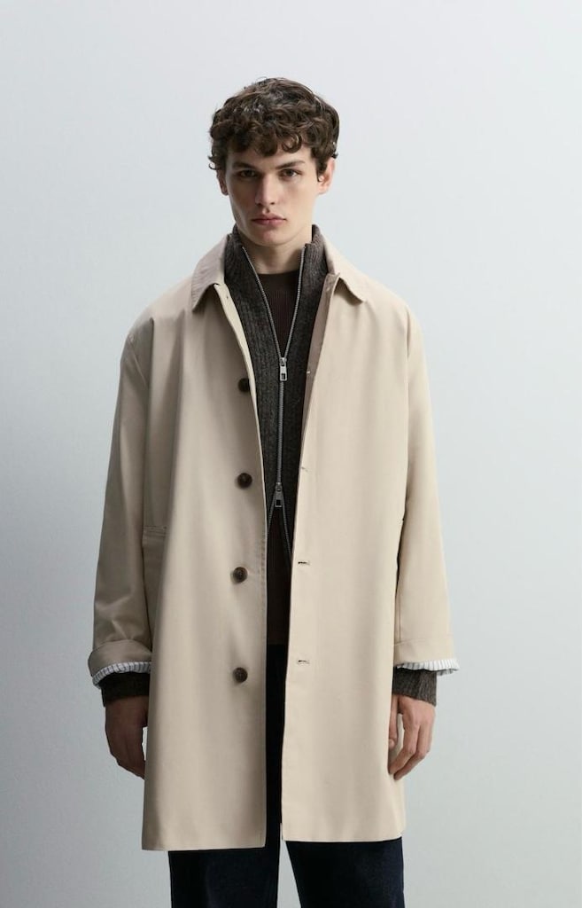 Zara / Lefties Klasik Bej Rengi Trençkot “M Beden” - 2