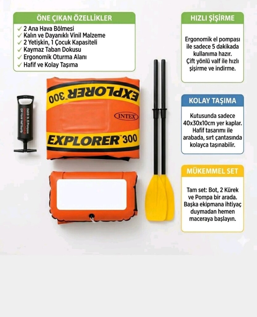 Şişme bot + kürek ve pompa - 8