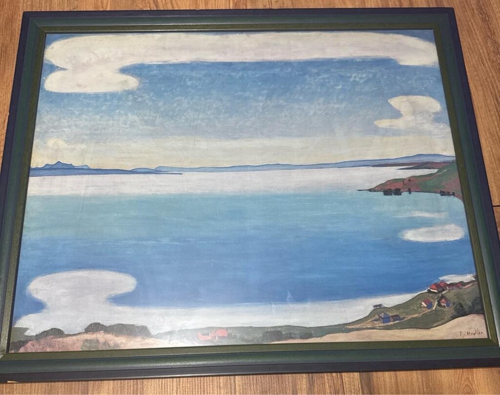 Deniz ve kıyı manzarası temalı, alt köşesinde İsviçreli Ünlü Ressam - 9