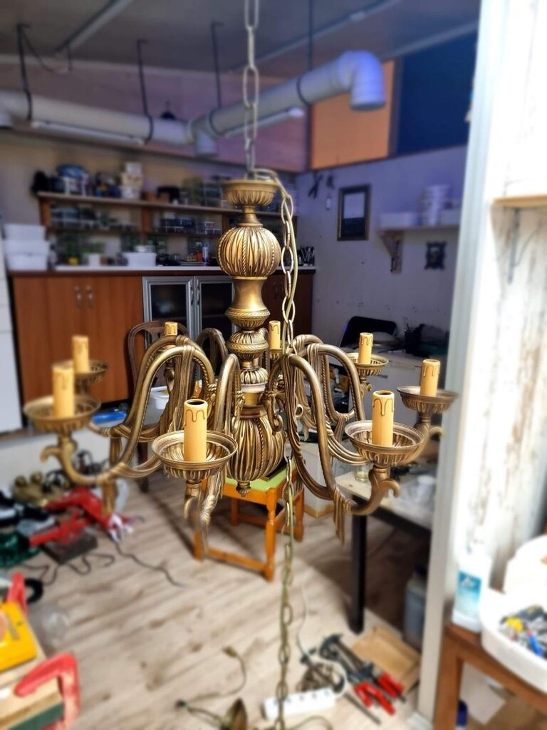 İTALYAN BAKIR BRONZ 8 Lİ ENJEKSİYON AVİZE - 3