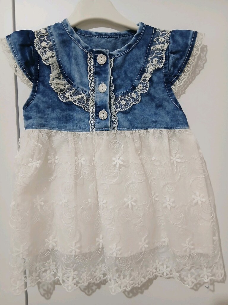 Kot Dantel Detaylı Elbise (6-12 Ay)