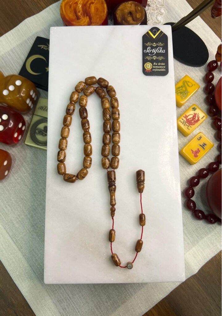 Özel Döküm Sıkma Kehribar Tesbih - 3