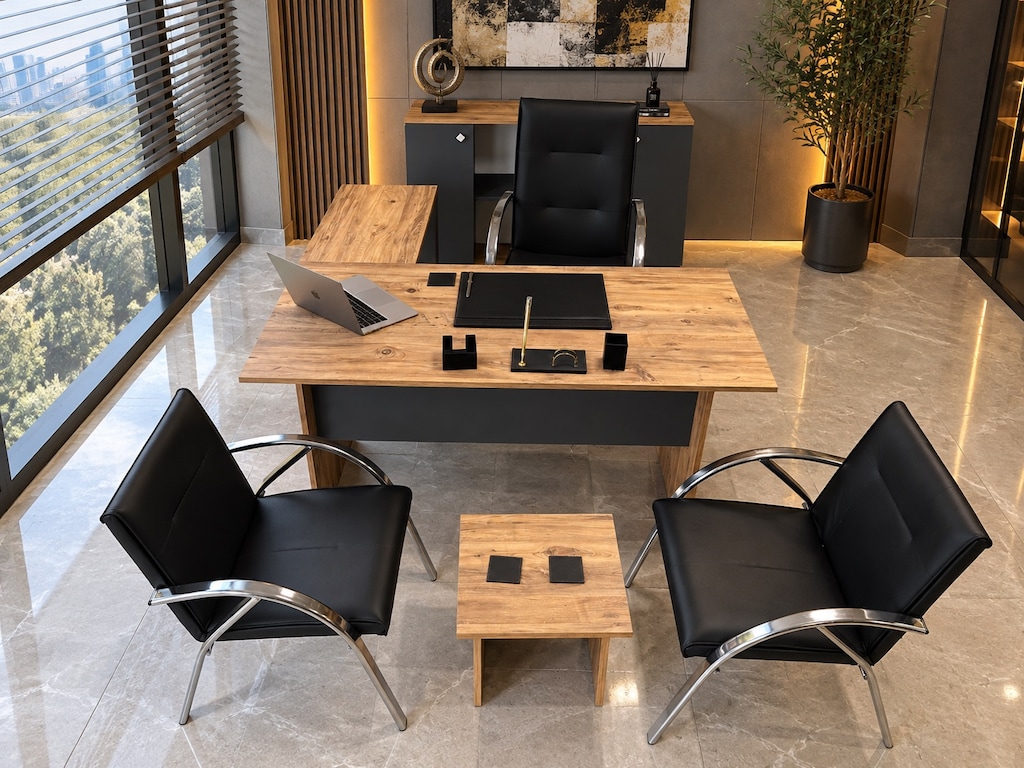 FABRİKADAN HALKA -150cm 150cm OFİS MOBİLYASI BÜRO MASA TAKIMI ! - 2