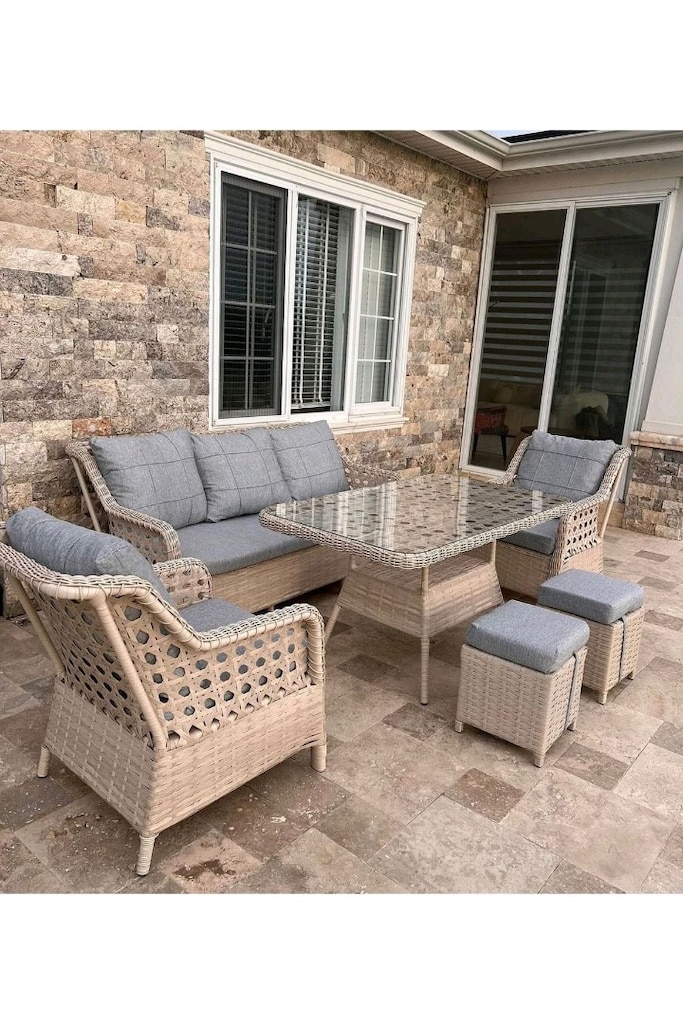 rattan oturma Grubu, bahçe balkon mobilyasi, koltuk takımı - 11