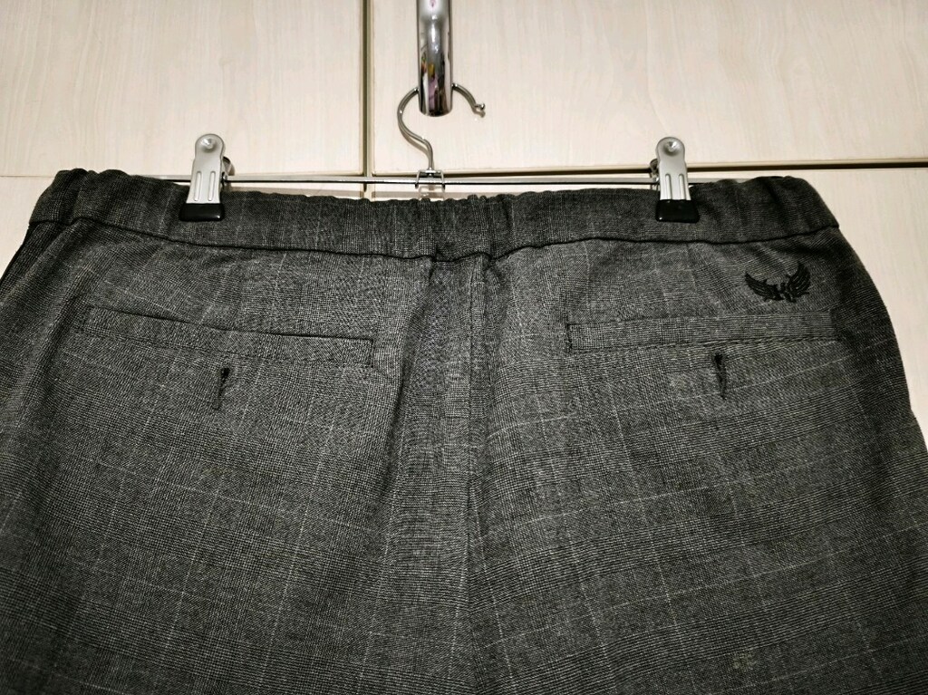 Gri renk kumaş şort XL Beden - 7