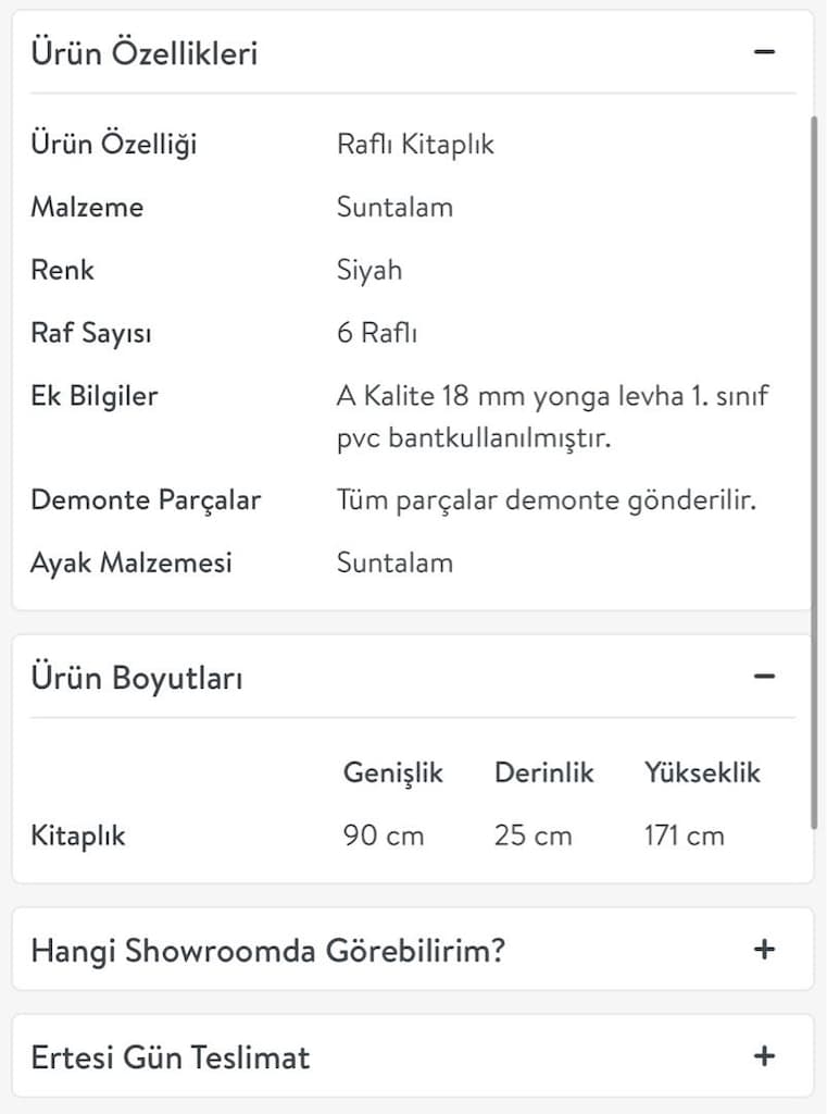 Vivense Kitaplık 6 Raflı - 5