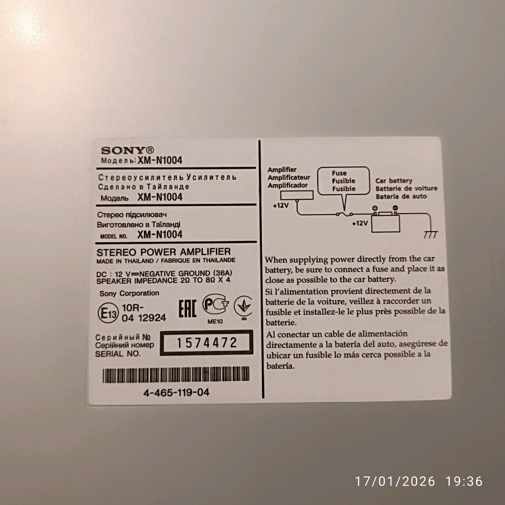 SONY XM 1004 4 KANAL OTO AMFI - 6