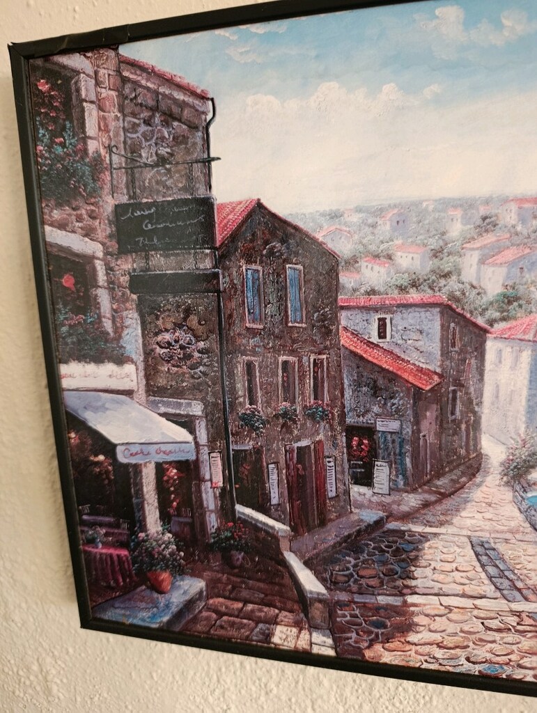 Çerçeveli Bristol Tablo / Poster - Fransız Sokak Manzaralı (30x60 cm) - 5