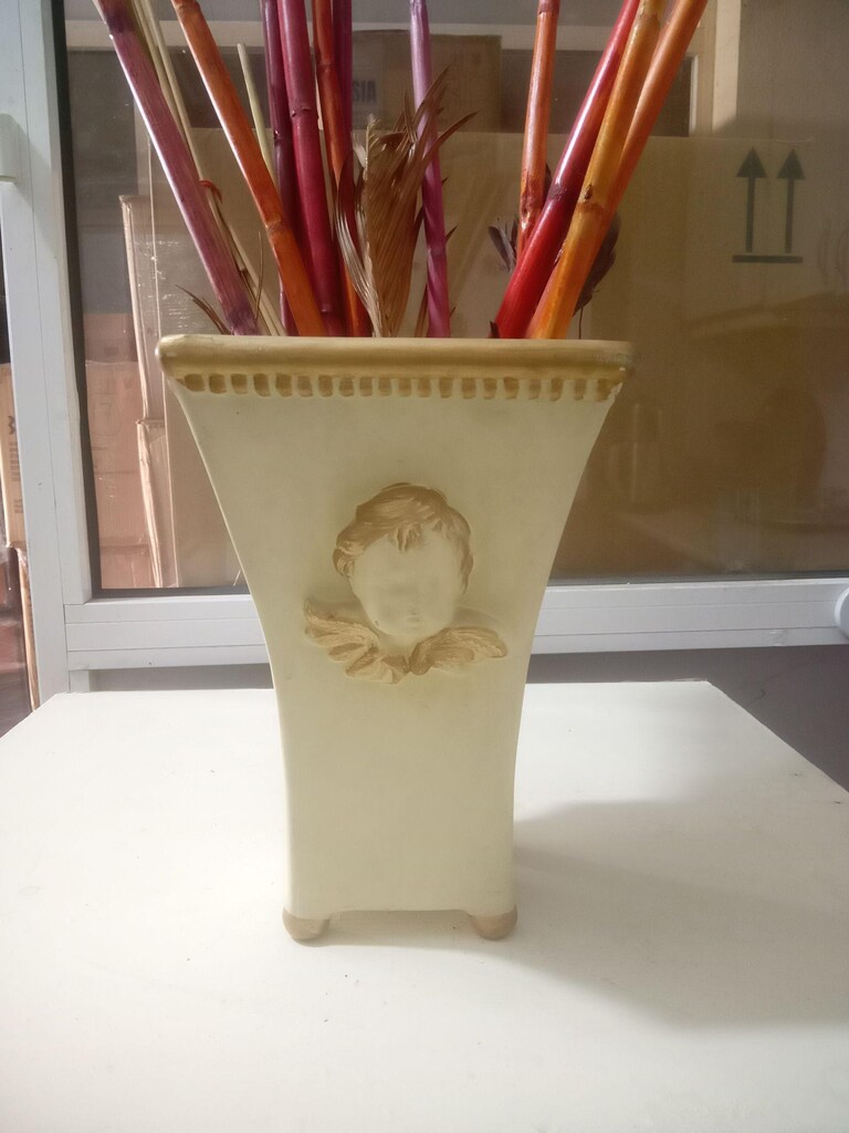 MELEK BAMBU ÇUBUKLU DEKORATİF VAZO 16x16x24cm - 3