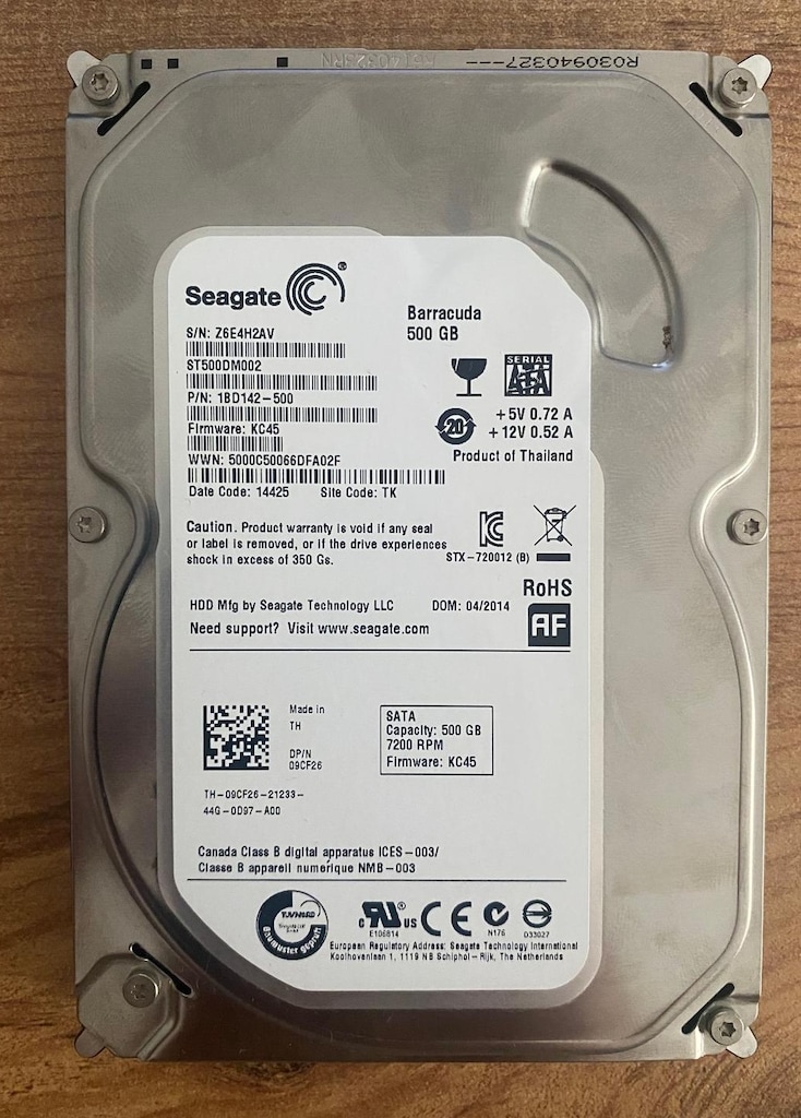 Seagate 500 GB Sata III HDD - 7200 RPM - 2