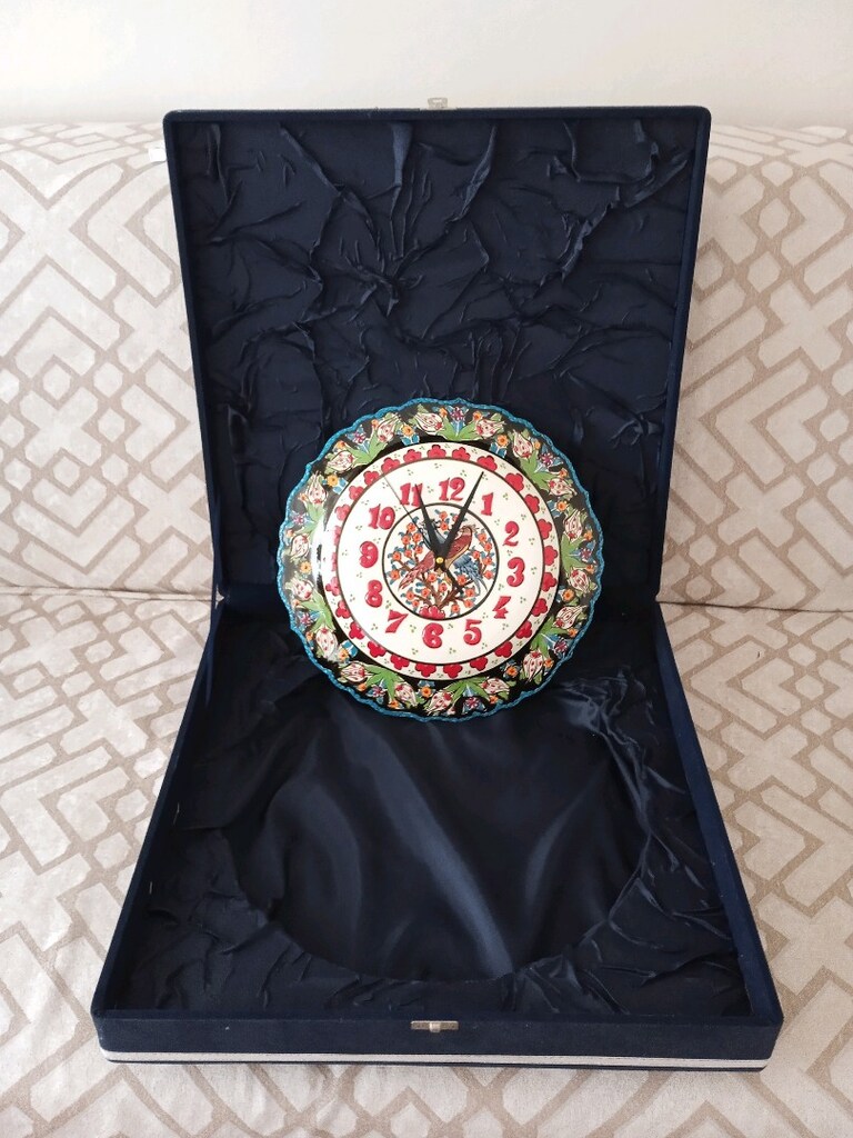 45x45 CM KADİFE KUTUSUNDA 31 CM SORUNSUZ PORSELEN & ÇİNİ DUVAR SAATİ - 7