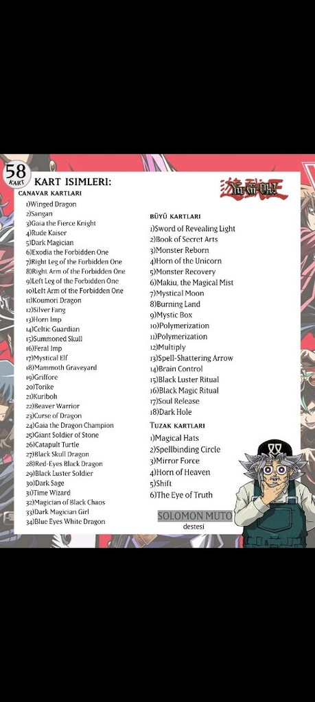Büyük Baba Anime Hal Destesi 58 Yugioh Kartı Yu-Gi-Oh! - 6