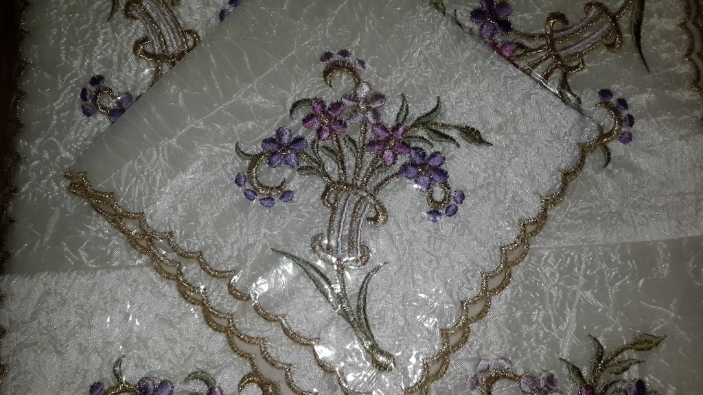 6lı 30x30cm çiçek desenli masa örtüsü ambalajlı Sıfır - 2