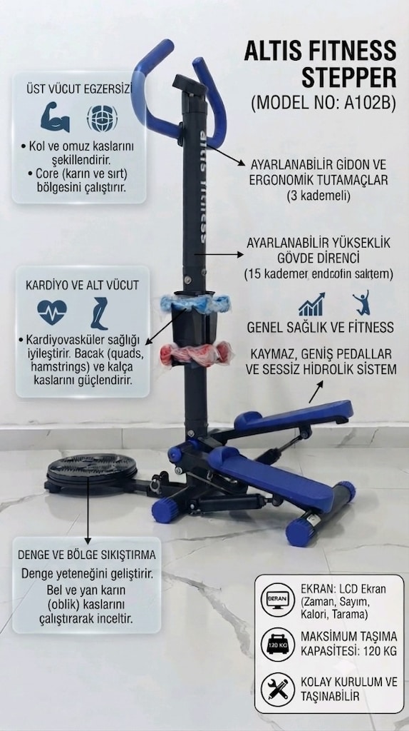 Altis Fitness MULTİ DAMBILLI Stepper ADRESE TESLİM Sağlıklı bir yaşam - 3