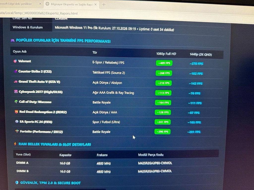 TERTEMİZ GARANTİLİ DELL G16 7630 HARBİ CANAVAR KALİTEYİ BİLENLERE - 9