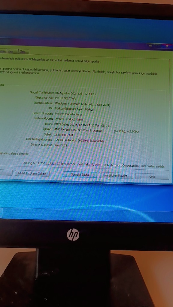 *fx6350 işlemci *16gb ram*300gb hdd *1gb ekran kartı paylaşımla 4gb - 2