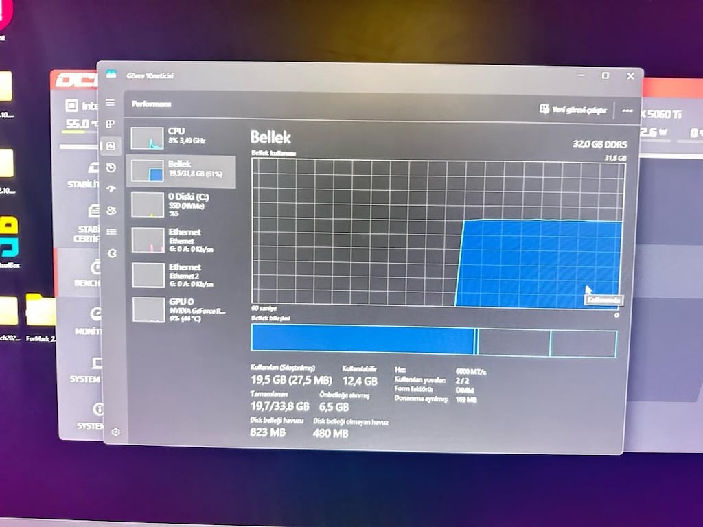 5060 Ti 16 GB- 32 GB DDR5- 1 T SSD-MONİTÖRLÜ OYUNCU BİLGİSAYARI - 7