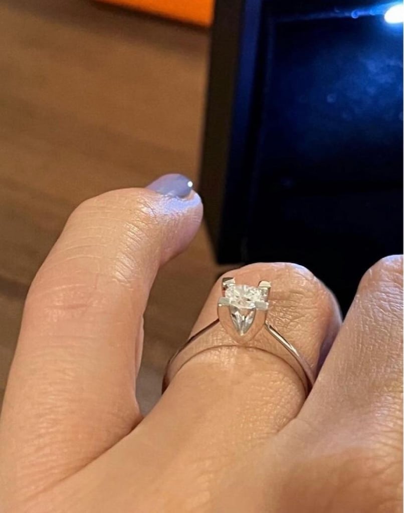 0,35 ct pırlanta tek taş yüzük sertifikalı kutusunda yeni - 4