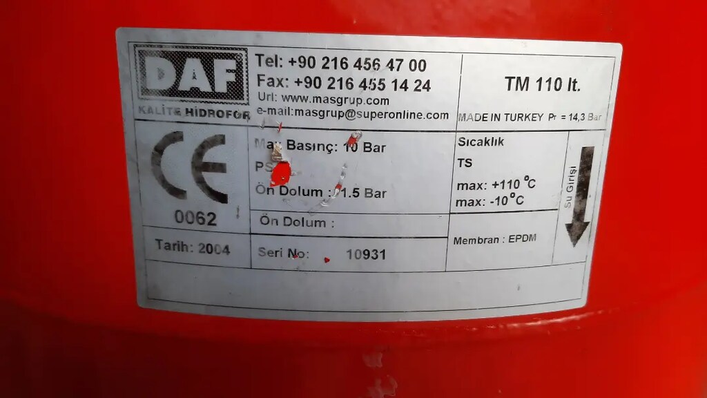 DAF 110LT Genleşme Hidrofor Tankı - 3