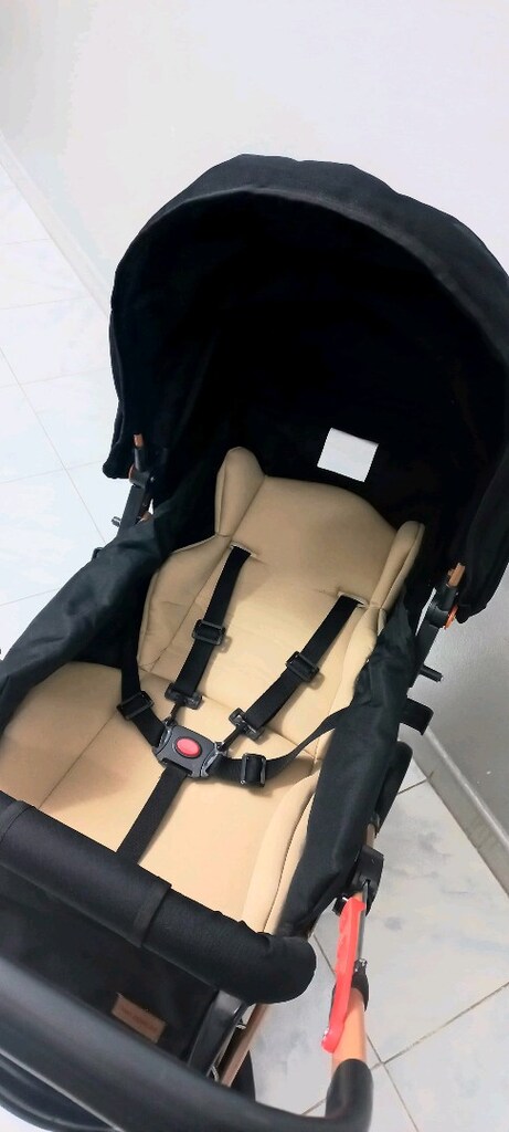 SIFIR SIFIR ÜRÜN Kaliteli keten kumaşlı 8 tekerli iç pedli bebek araba - 9