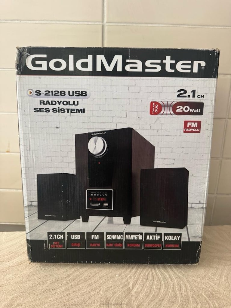 SIFIR KAPALI KUTU - GoldMaster S-2128 USB / FM Radyolu 2.1 Ses Sistemi - 3