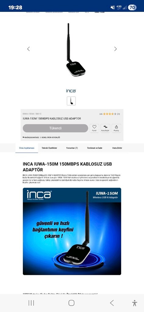 wireless inca 150M usb adaptör - 5