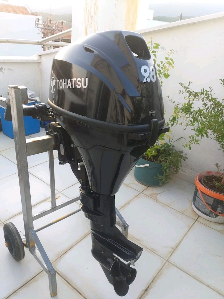 Takaslı 3.30 fiber tabanlı bot Tohatsu 9.8 marin motor ve römork - 7