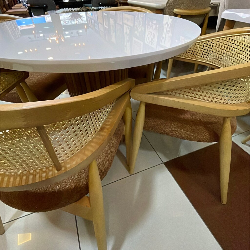 100 cm High Gloss Masa Takımı – 4 Gazel Sandalye - 5