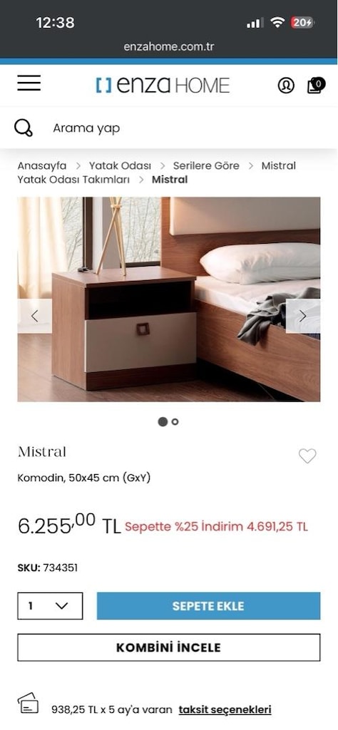enza mistral 160x200 karyola + komodinler - 4