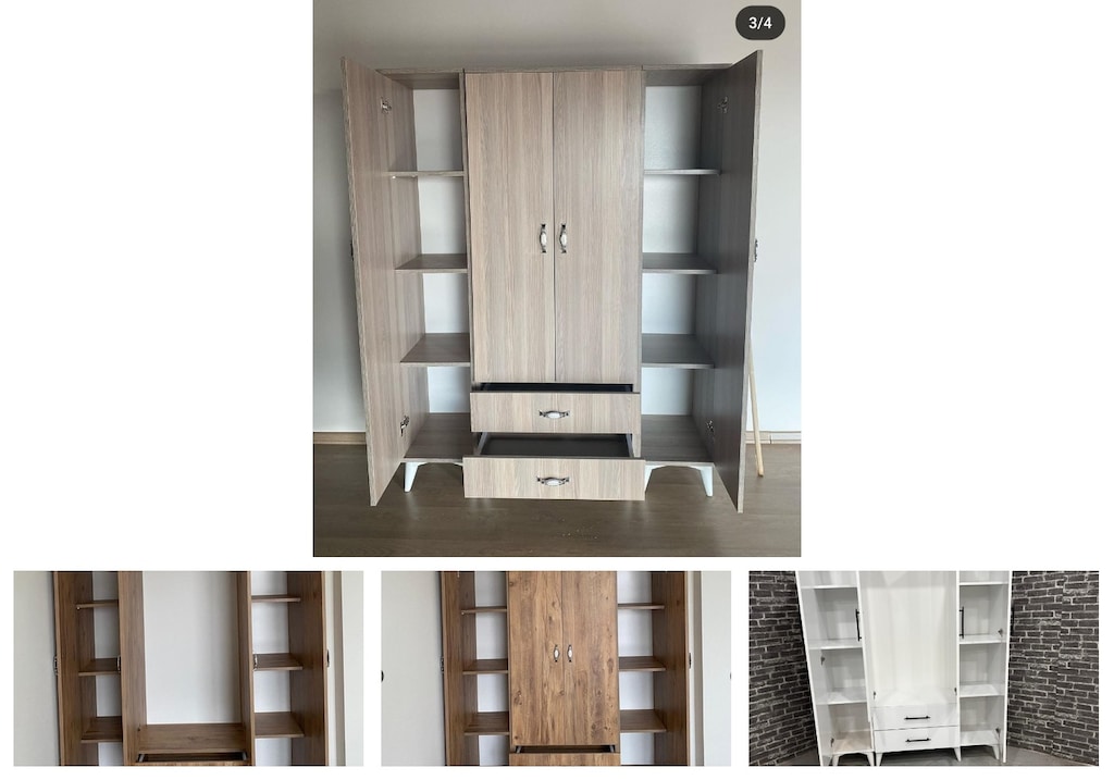 4 kapaklı elbise dolabı fdkghkppbw - 4