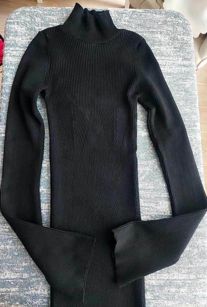 ROBİN dik yaka saran fitilli maxi elbise - 7