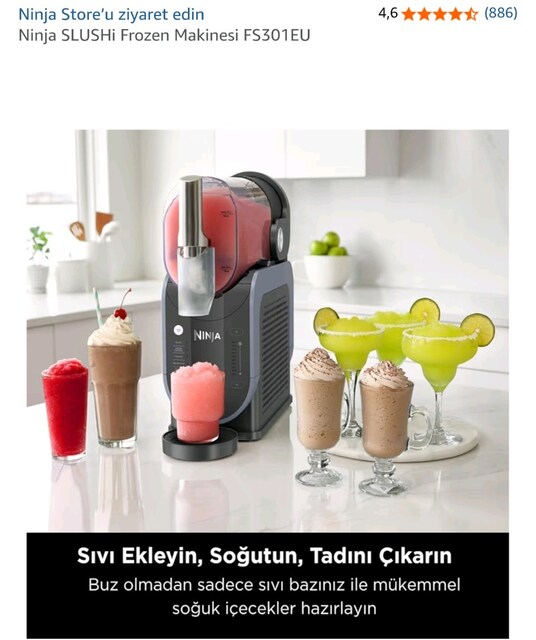 Ninja SLUSHi FS301EU BUZLAŞ Frozen Makinesi - Sıfır, Amazon Faturalı