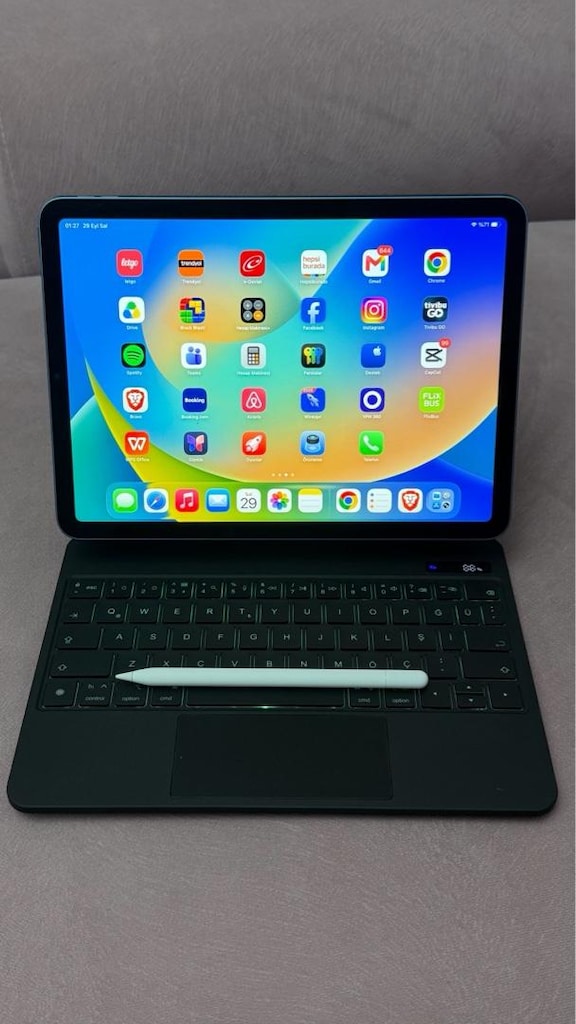 çok temiz ipad air 5.nesil+yesoto klavyeli kılıf+apple kalem - 3