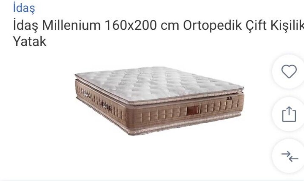 İDAŞ MİLLENİUM 160x200 cm çift kişilik yatak ACİL SATILIK 12.950..-tl - 5