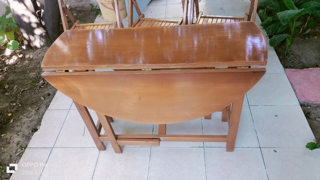 Ahşap katlanır masa ve sandalyeleri - 5