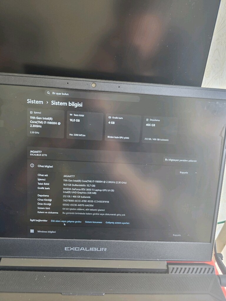 Rtx 3050 Tİ VE İ7 11800H İŞLEMCİLİ LAPTOP - 5