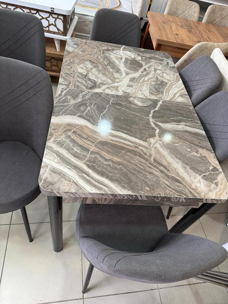 SIFIR 6 SANDALYE AÇILIR YEMEK MASASI TAKIM HALİNDE - 4