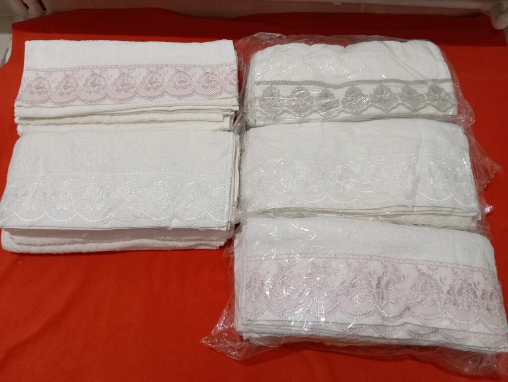 12 li güpürlü 40×70 cm.pamuk düğün havlusu.sıfır 60 adet.12 adet=850tl - 5