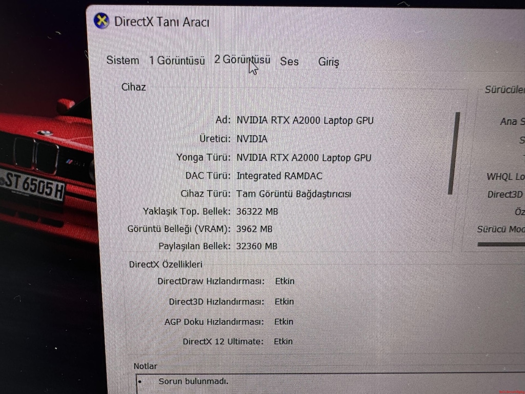 DELL PRECISION İ9 11. NESİL 64 GB RAM 512 M2SSD RTX A2000 - 8