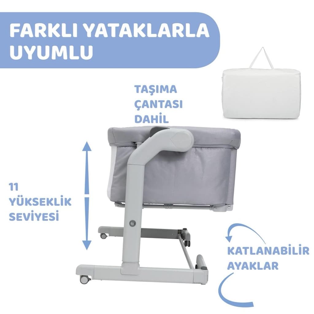 Chicco Next2Me Magic Evo Anne Yanı Beşik - Taşıma Çantalı - Tertemiz - 6