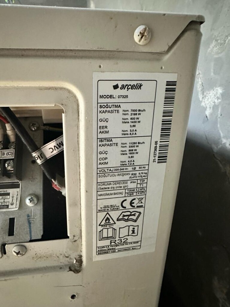 Arçelik 07325 Duvar Tipi Klima – 12.000 BTU – Inverter - 3
