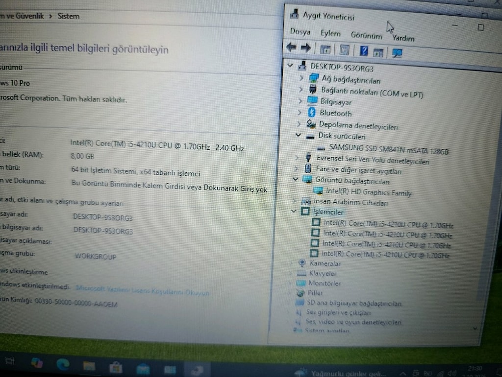 Temiz Dell Latitude E7240 Laptop – i5 / 8 GB RAM / 128 GB SSD - 7