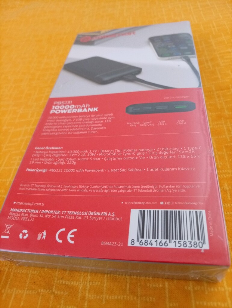 Resimdeki powerbank sahibinden yeni kutusunda bir adet vardır - 2