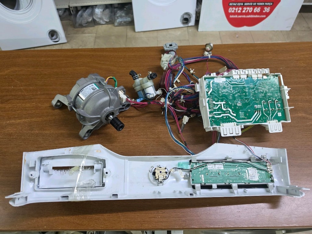 Hoover Kurutmalı Çamaşır Makinesi Ön Panel Kart ve Motor Seti (H3DS495 - 4
