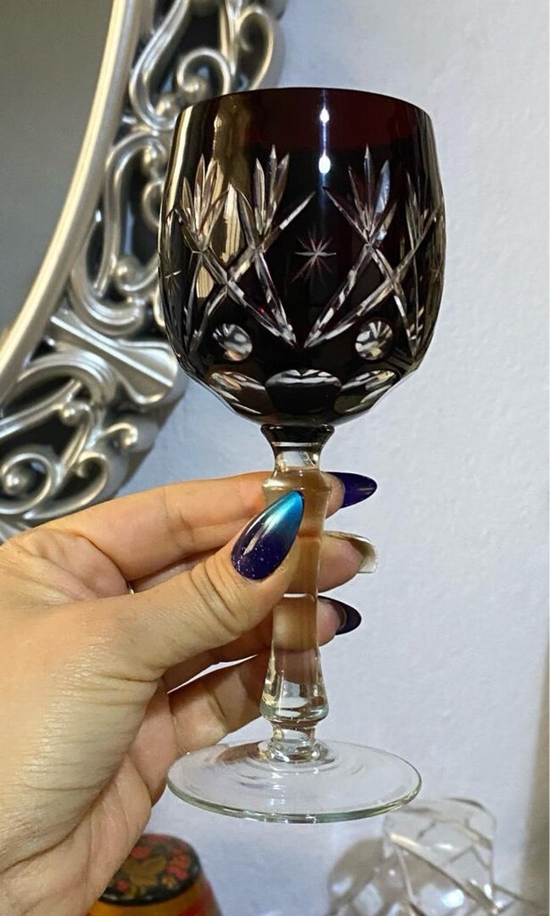 Antika Çekoslovak Bohem Kristal Kadeh - 18