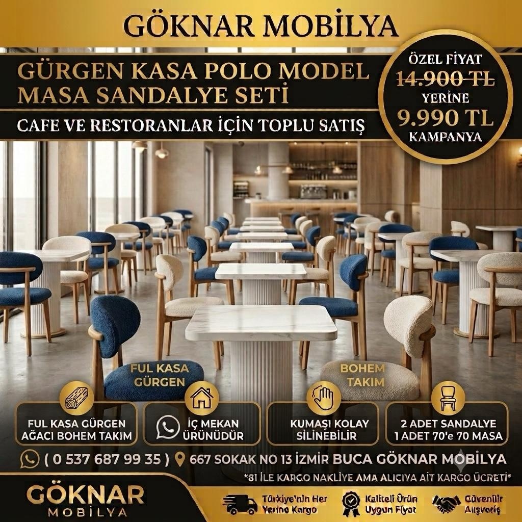 KAFE RESTORANLAR İÇİN MASA SANDALYE SETİ - 3