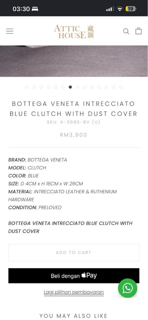 Bottega Veneta Nappa Intrecciato Bileklik Mavi - 4